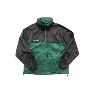 Columbia Windbreaker Jacket, Green and Black, Size Large